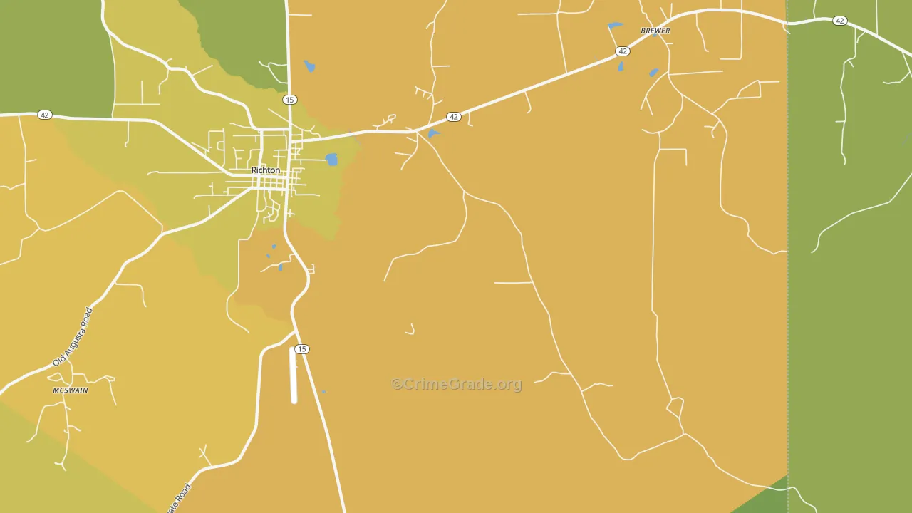 East Side, MS Map of Vandalism Rates
