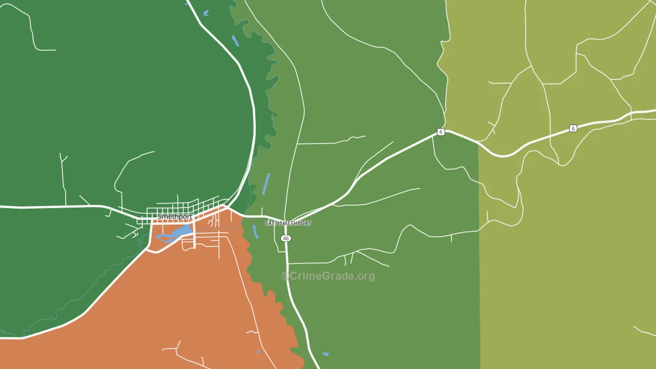 East Smethport, PA Map of Vandalism Rates