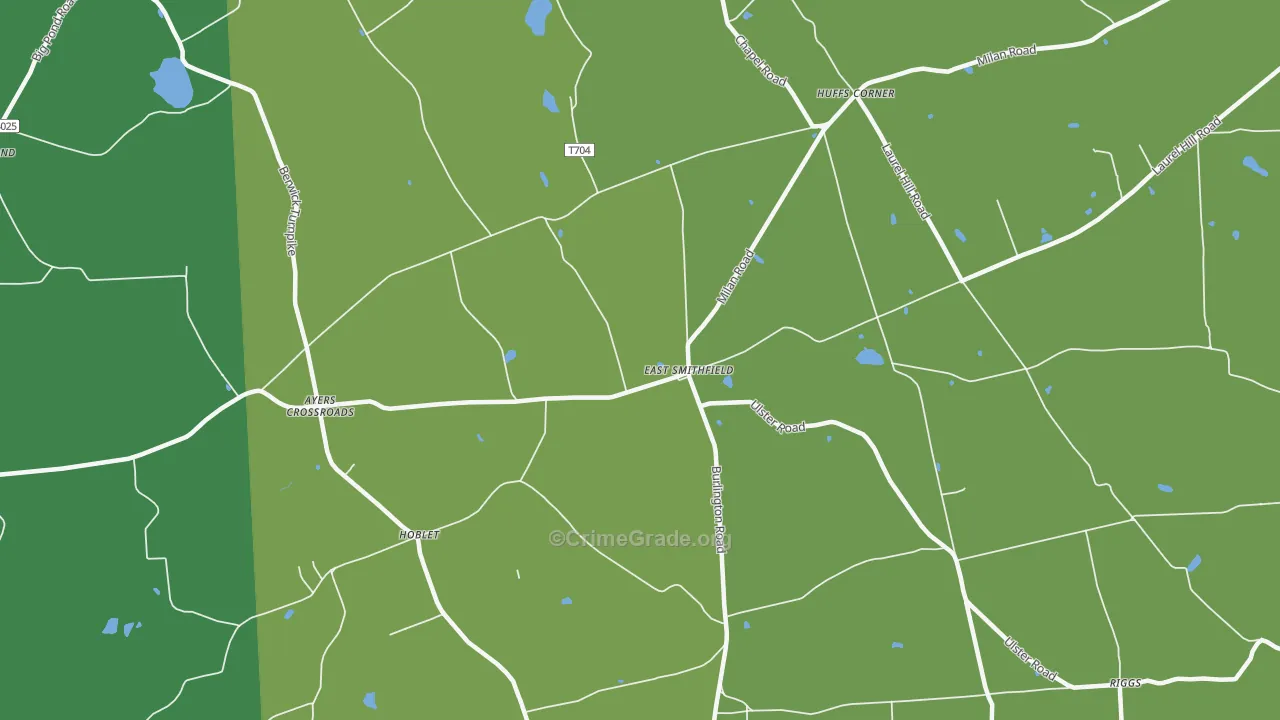East Smithfield, PA Map of Vandalism Rates
