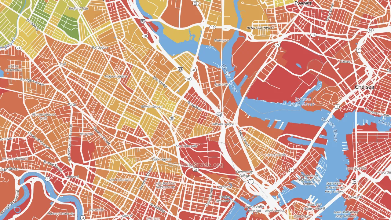 East Somerville, Somerville, MA Map of Vandalism Rates
