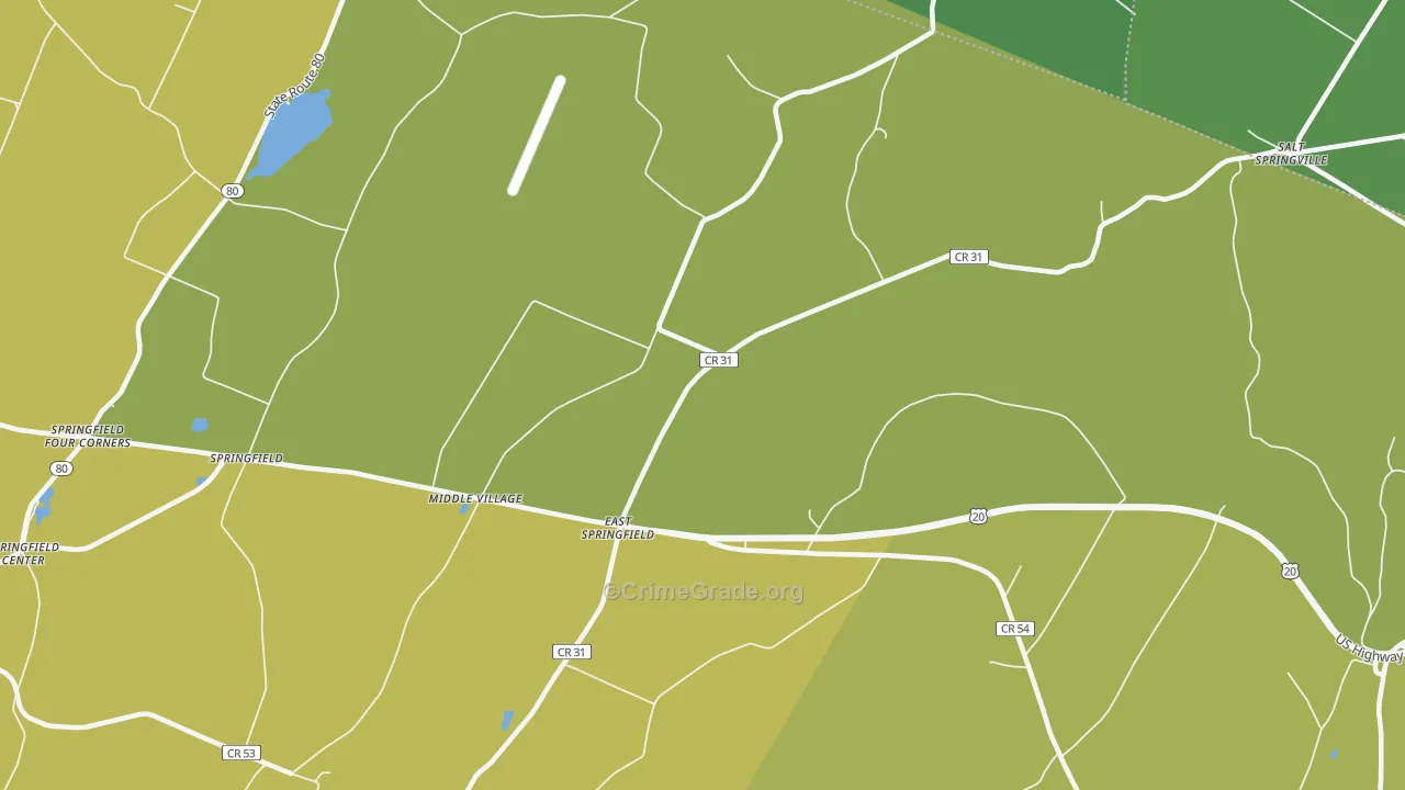 East Springfield, NY Map of Vandalism Rates