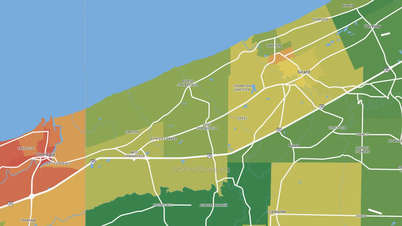 East Springfield, PA Map of Vandalism Rates