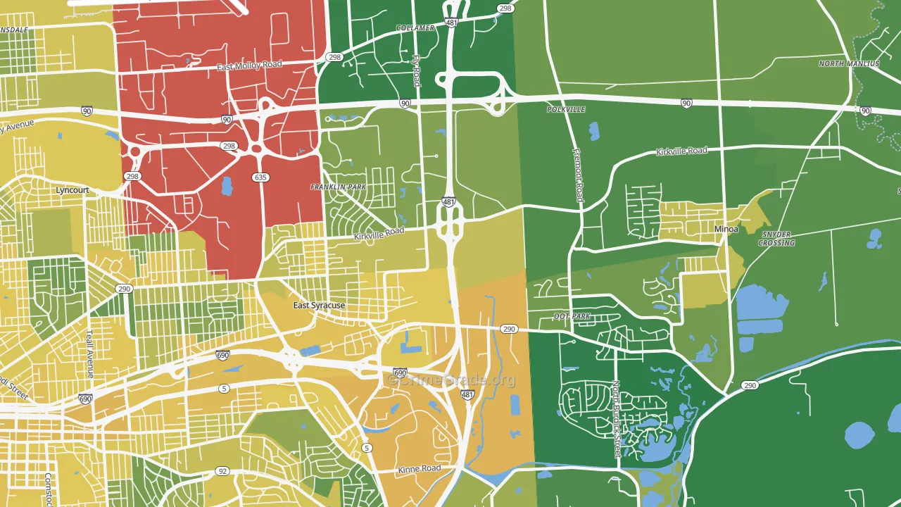East Syracuse, NY Map of Vandalism Rates