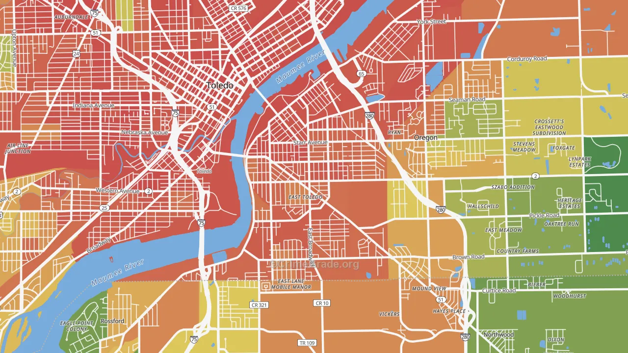 East Toledo, Toledo, OH Map of Vandalism Rates