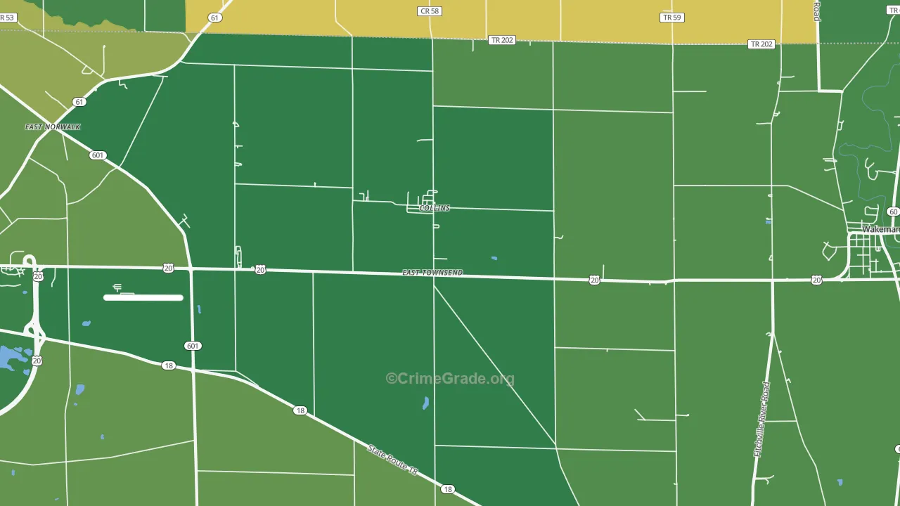 East Townsend, OH Map of Vandalism Rates