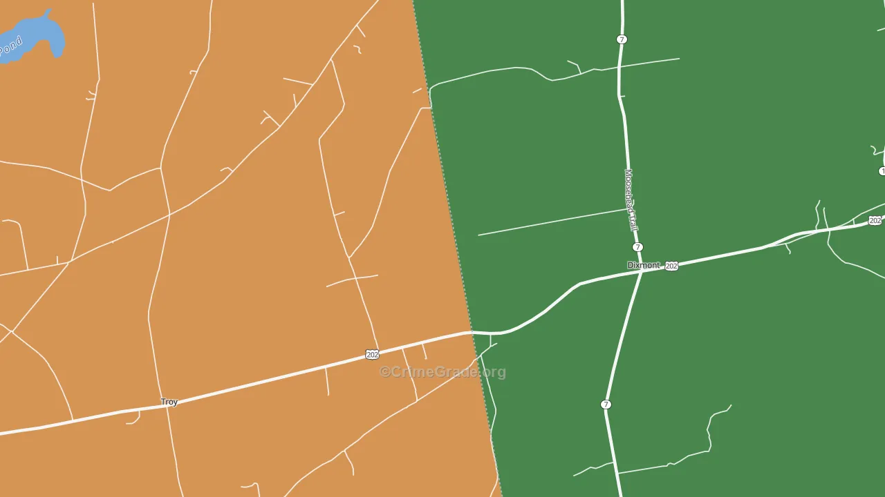 East Troy, ME Map of Vandalism Rates