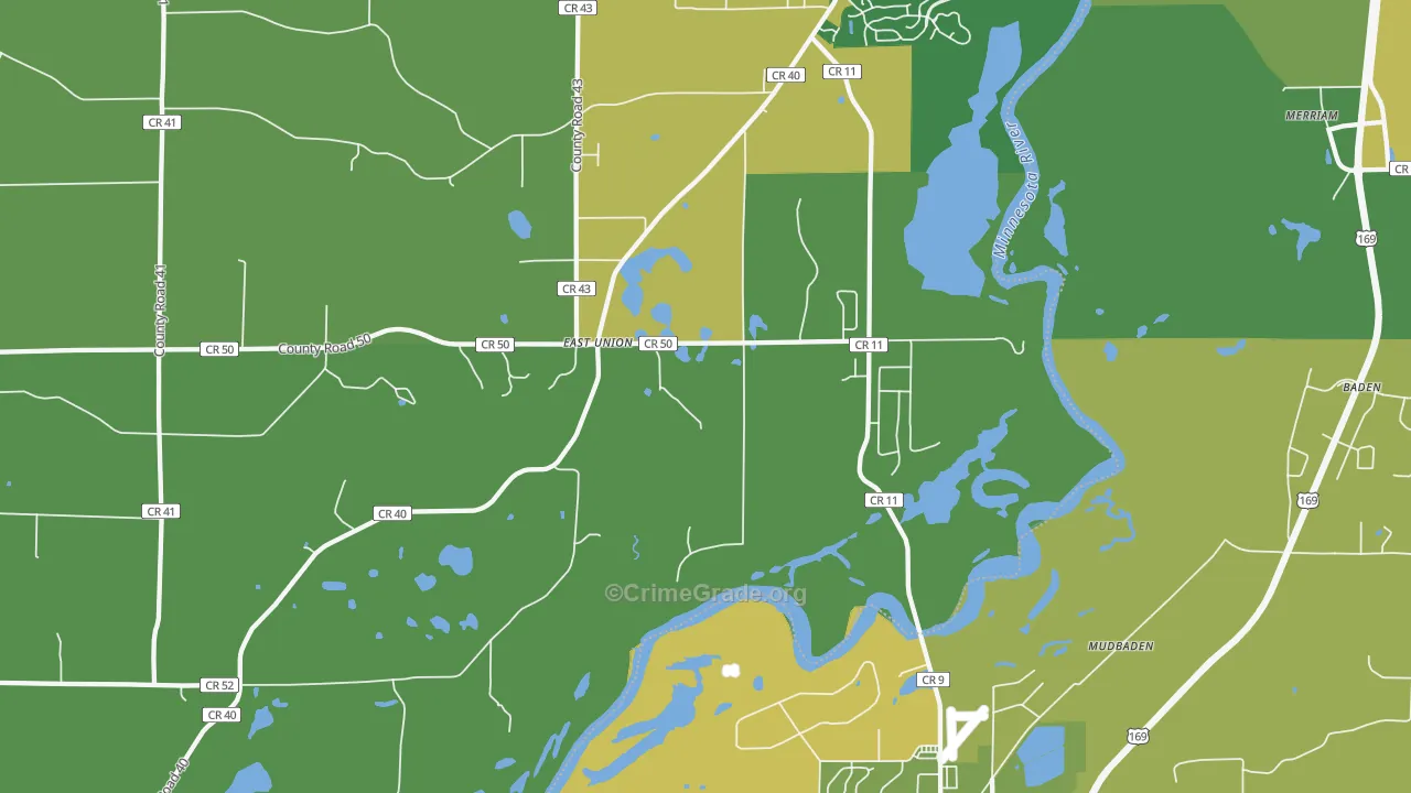 East Union, MN Map of Vandalism Rates