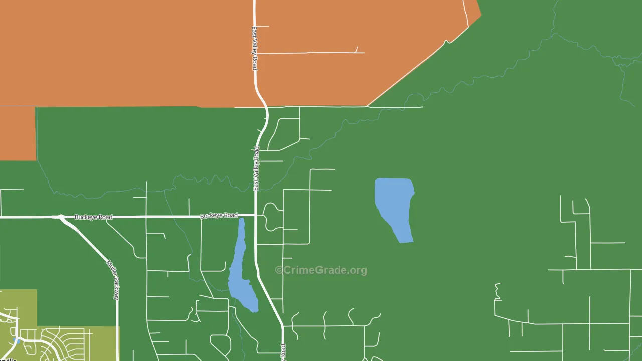East Valley, NV Map of Vandalism Rates