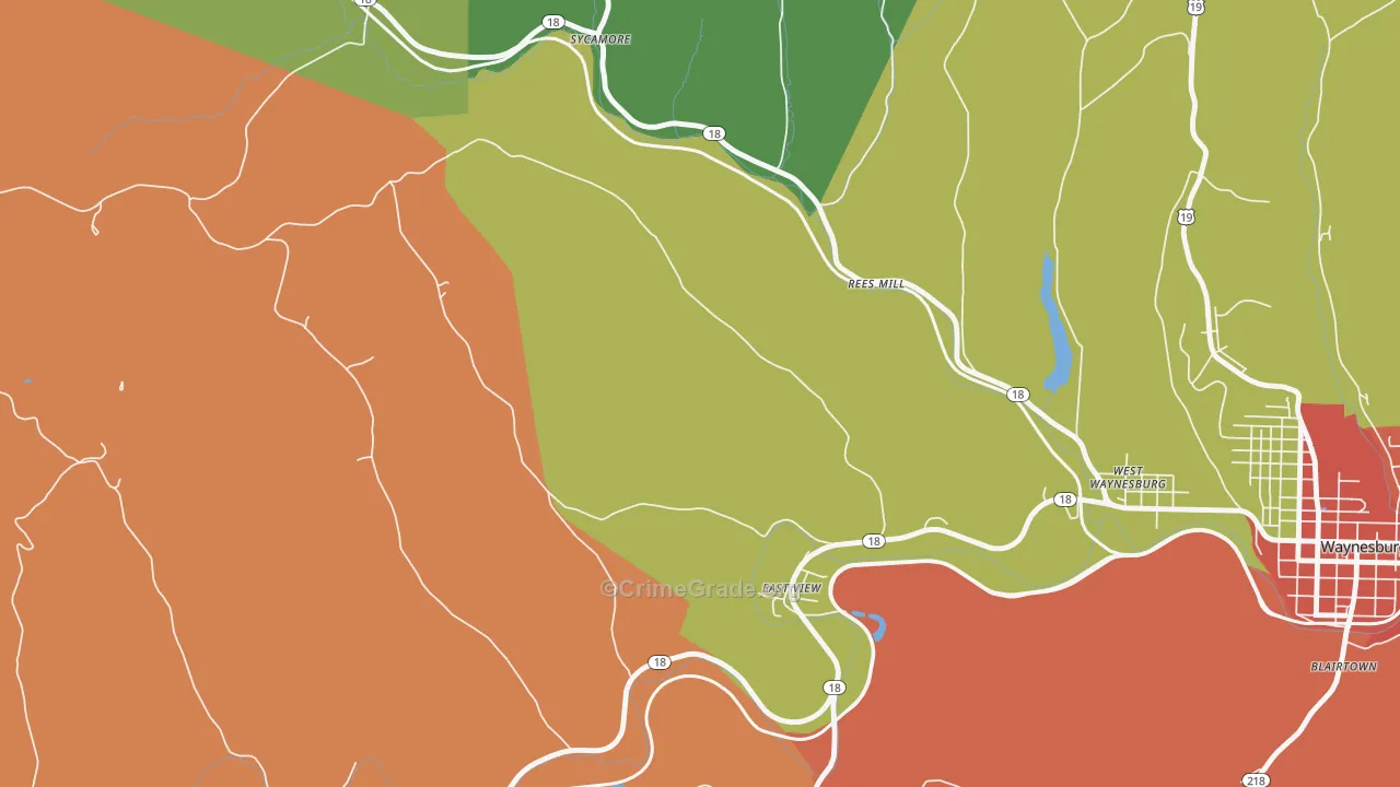 East View, PA Map of Vandalism Rates