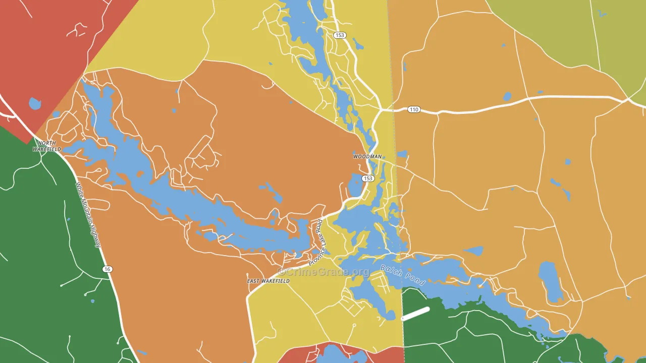 East Wakefield, NH Map of Vandalism Rates
