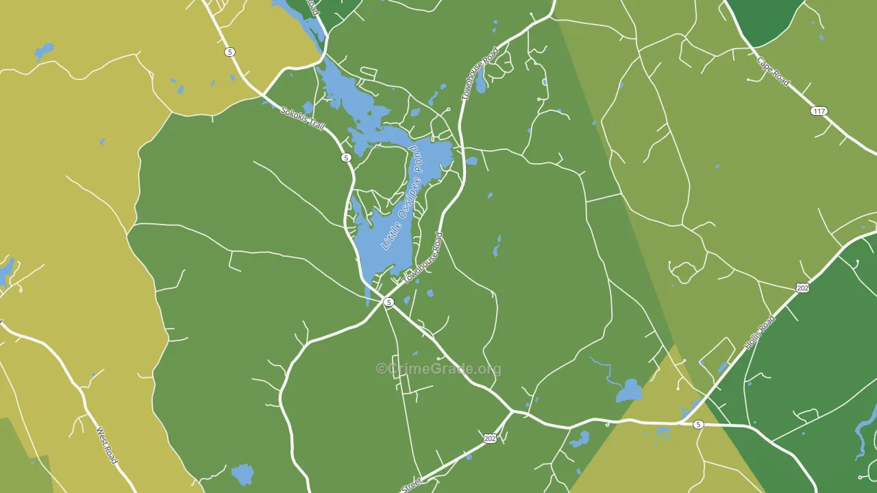 East Waterboro, ME Map of Vandalism Rates