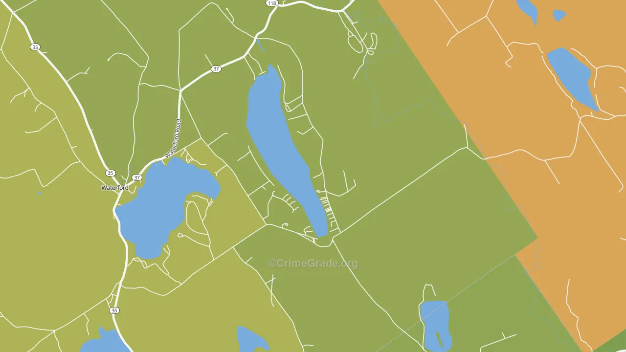 East Waterford, ME Map of Vandalism Rates