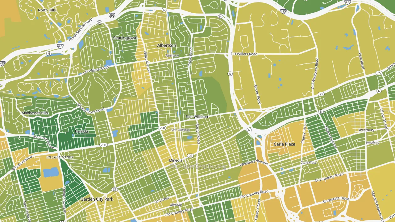 East Williston, NY Map of Vandalism Rates