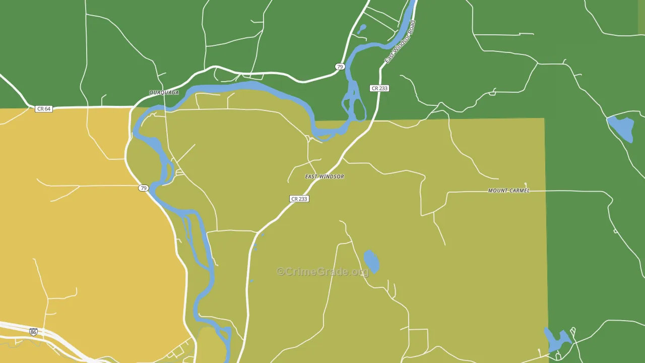 East Windsor, NY Map of Vandalism Rates