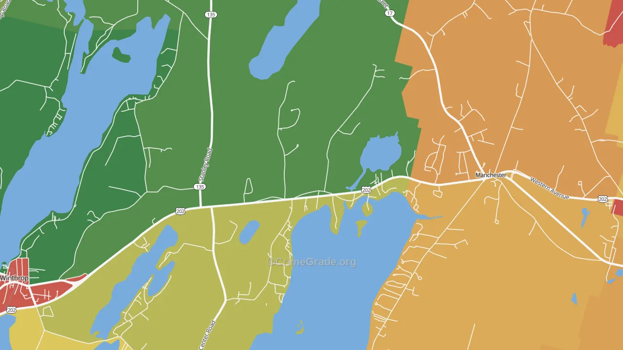 East Winthrop, ME Map of Vandalism Rates