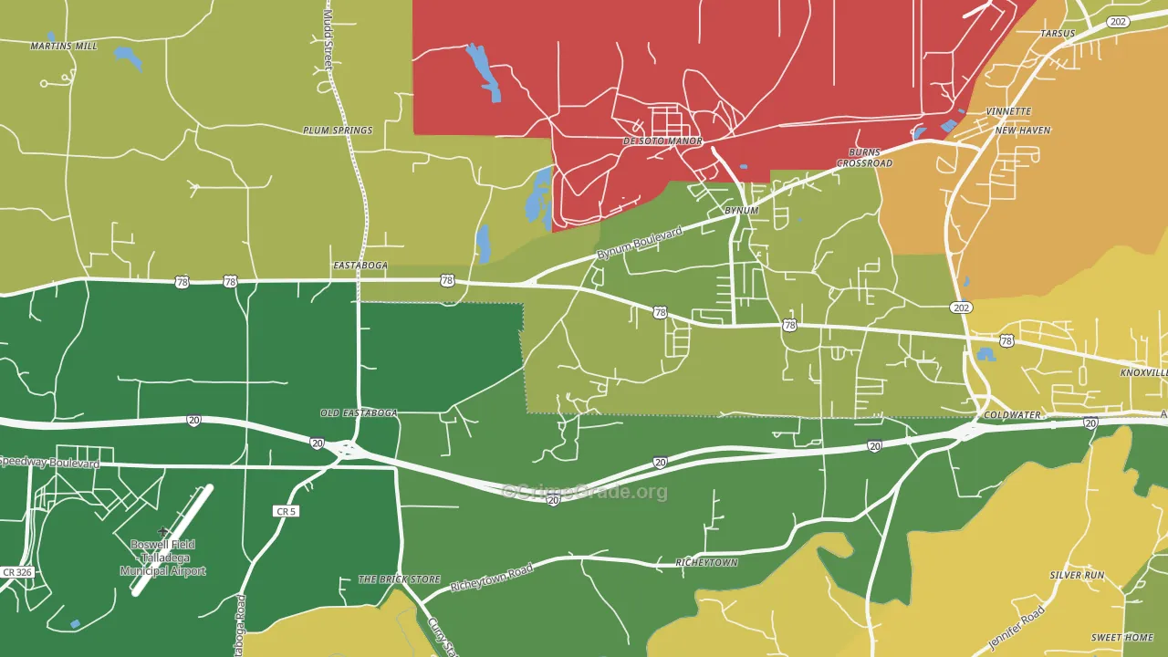 Eastaboga, AL Map of Vandalism Rates