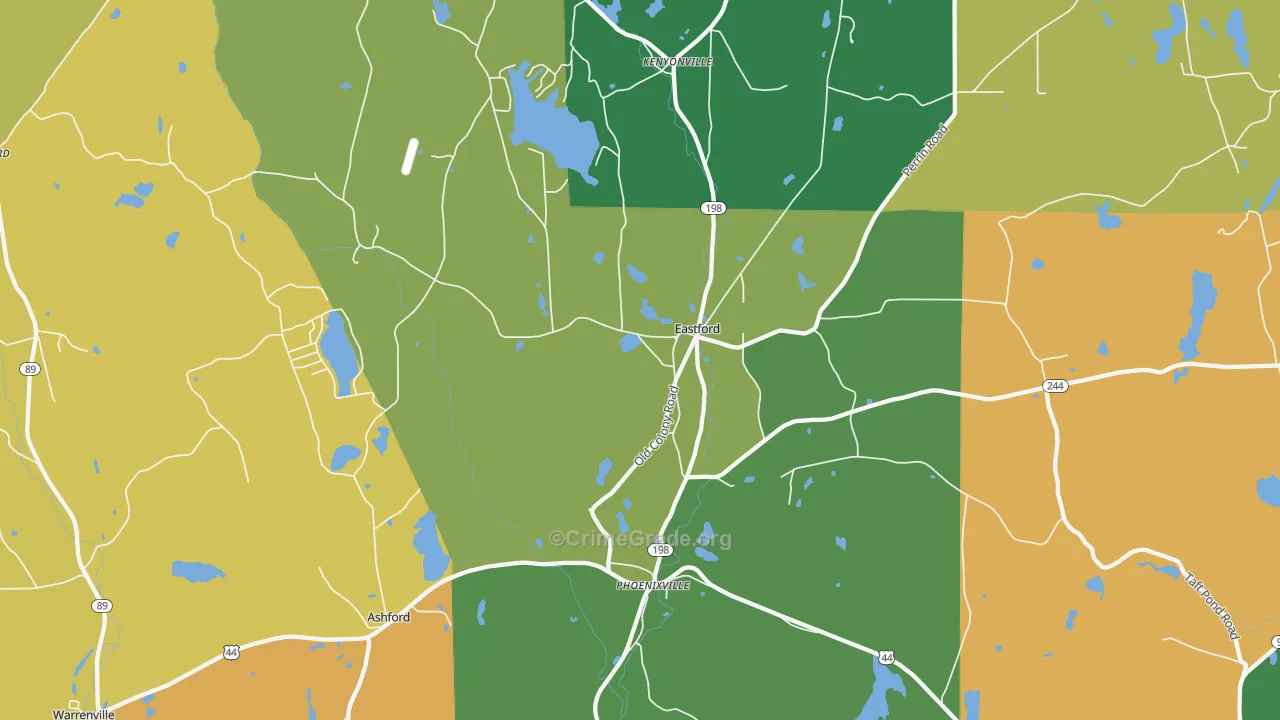 Eastford, CT Map of Vandalism Rates