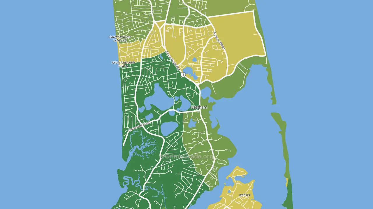 Eastham, MA Map of Vandalism Rates