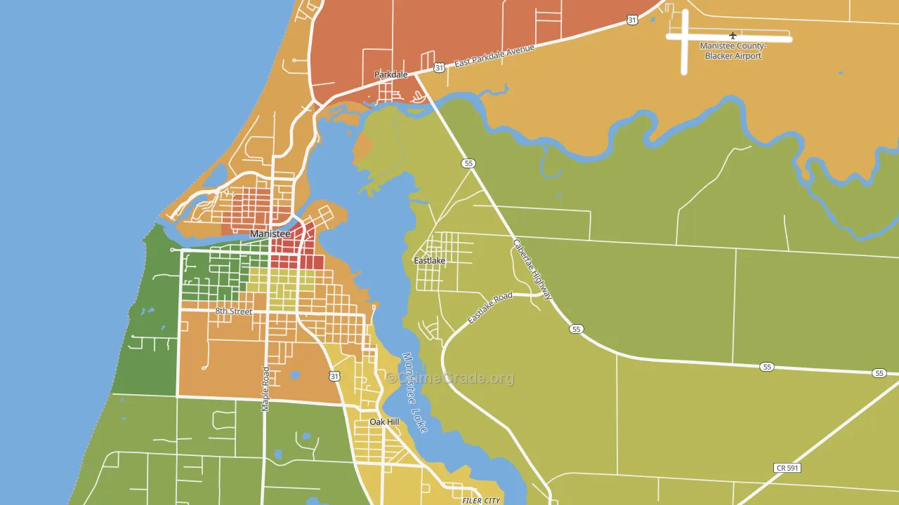 Eastlake, MI Map of Vandalism Rates