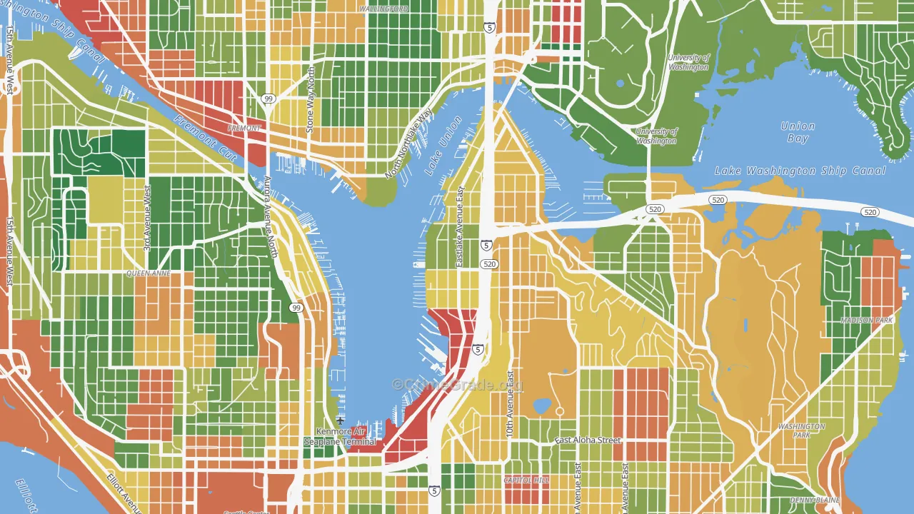 Eastlake, Seattle, WA Map of Vandalism Rates