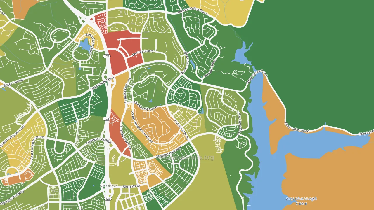 Eastlake Trails, Chula Vista, CA Map of Vandalism Rates