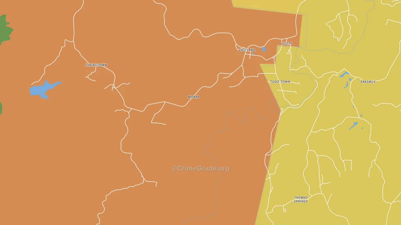 Eastland, TN Map of Vandalism Rates