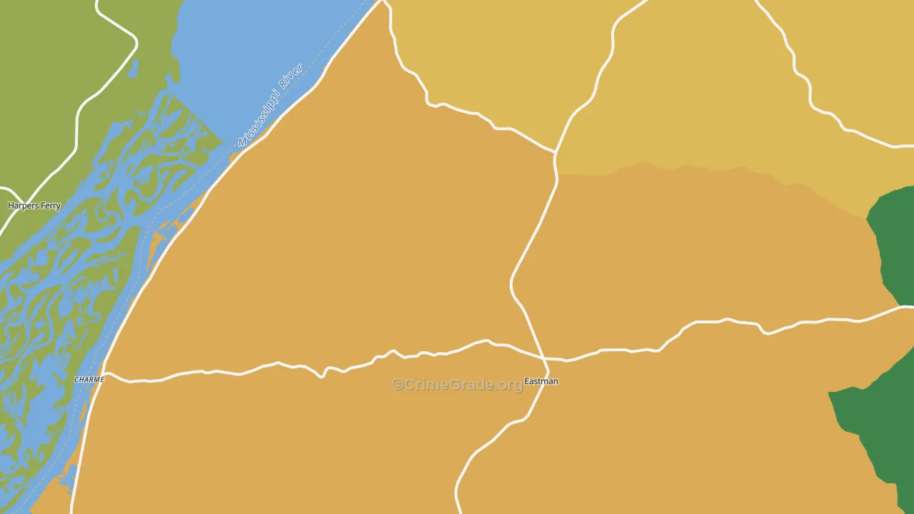 Eastman, WI Map of Vandalism Rates