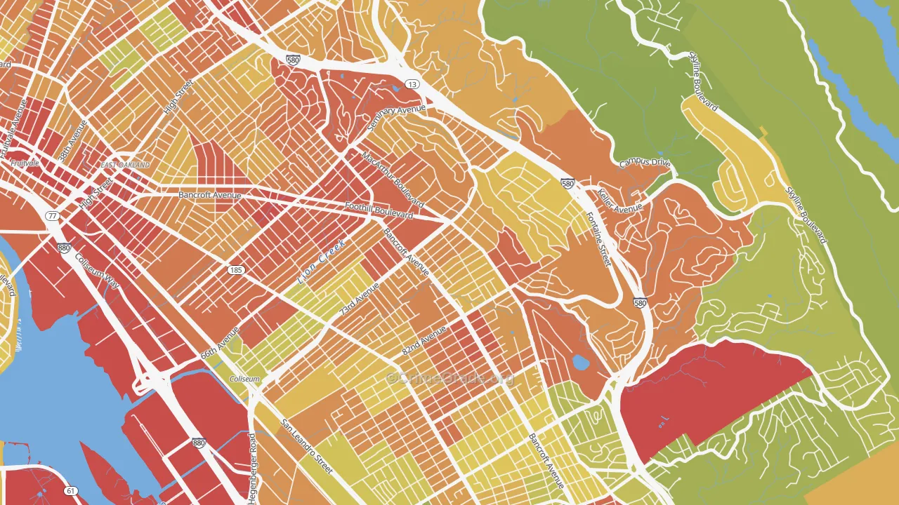 Eastmont, Oakland, CA Map of Vandalism Rates