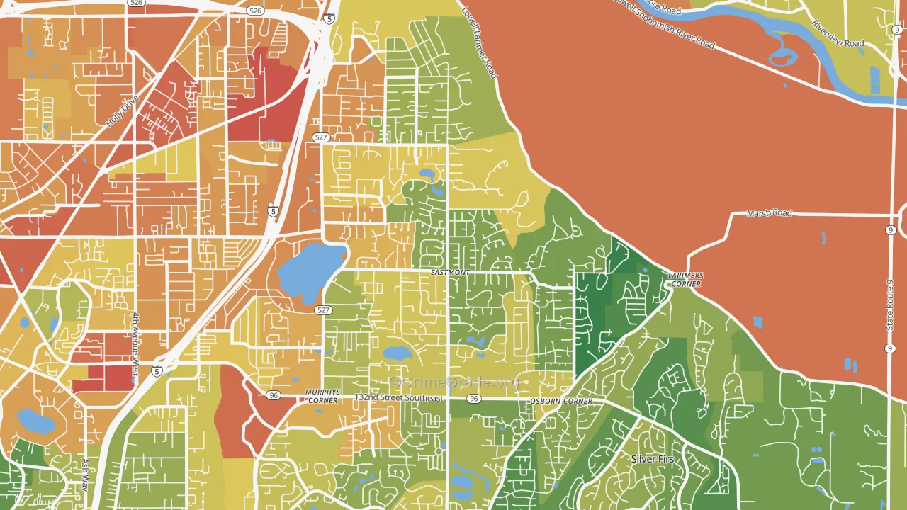 Eastmont, WA Map of Vandalism Rates