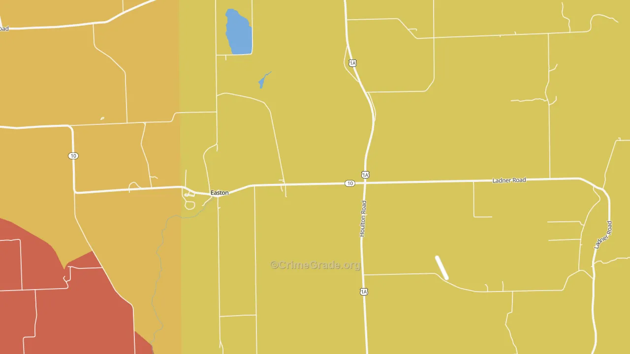 Easton Center, ME Map of Vandalism Rates
