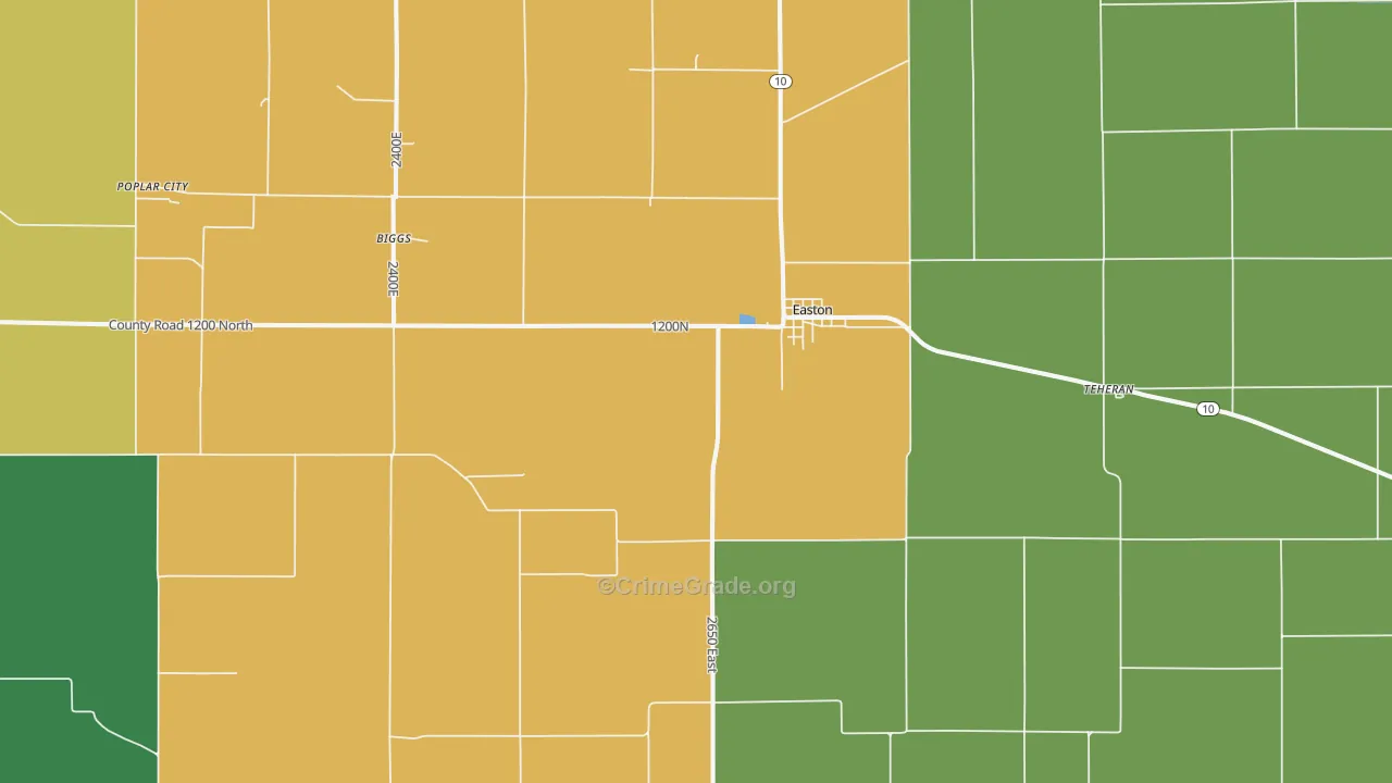 Easton, IL Map of Vandalism Rates