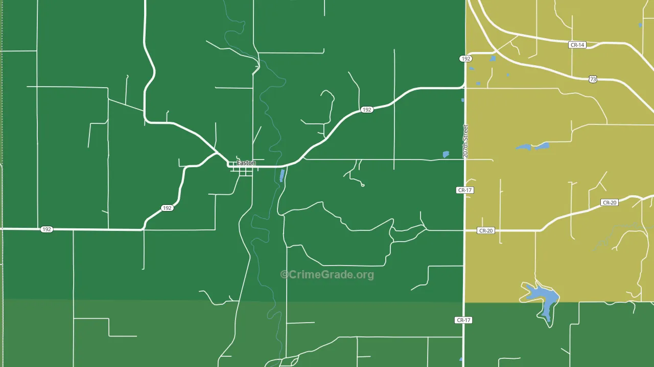 Easton, KS Map of Vandalism Rates