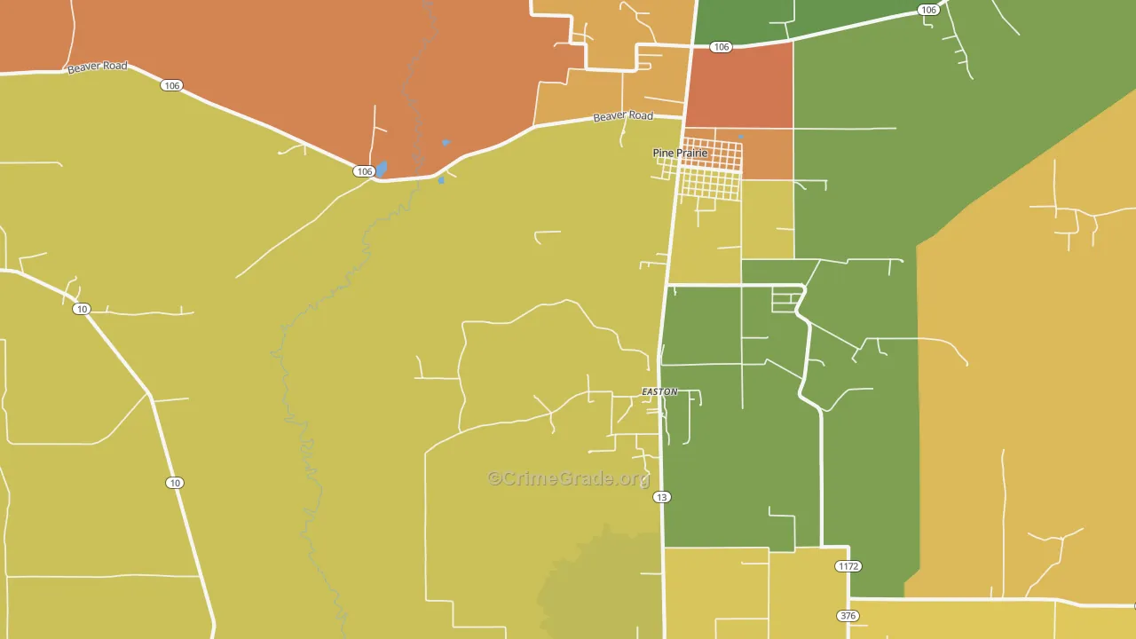 Easton, LA Map of Vandalism Rates