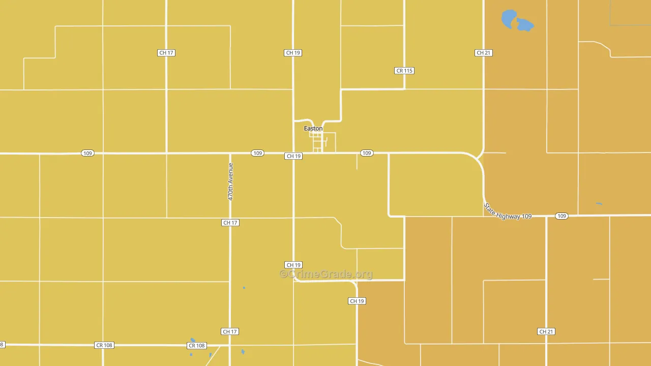 Easton, MN Map of Vandalism Rates