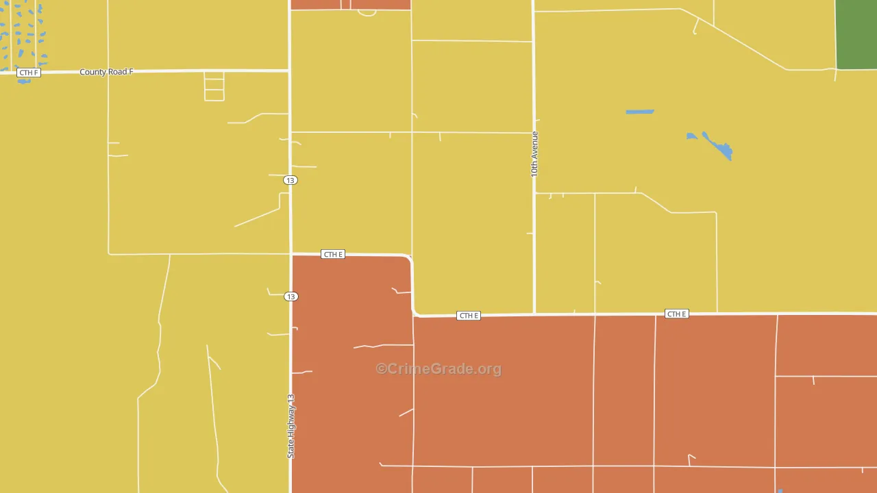 Easton, WI Map of Vandalism Rates