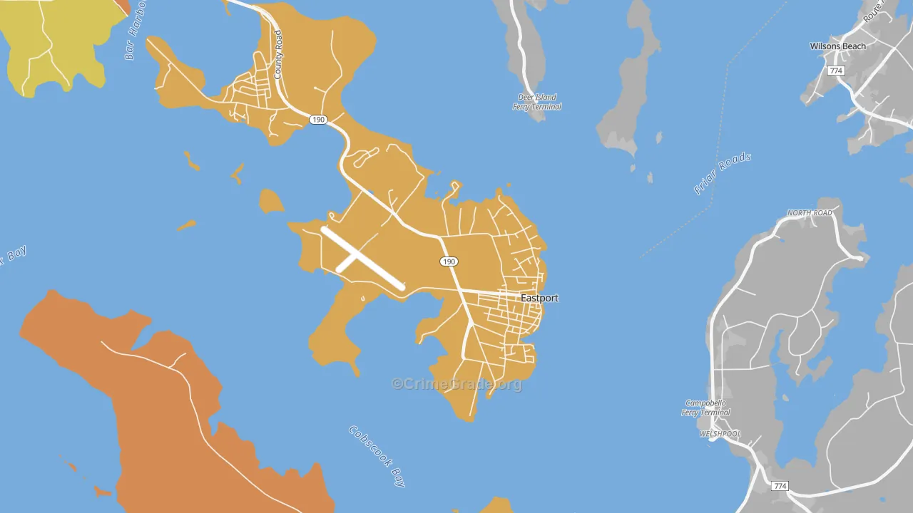 Eastport, ME Map of Vandalism Rates