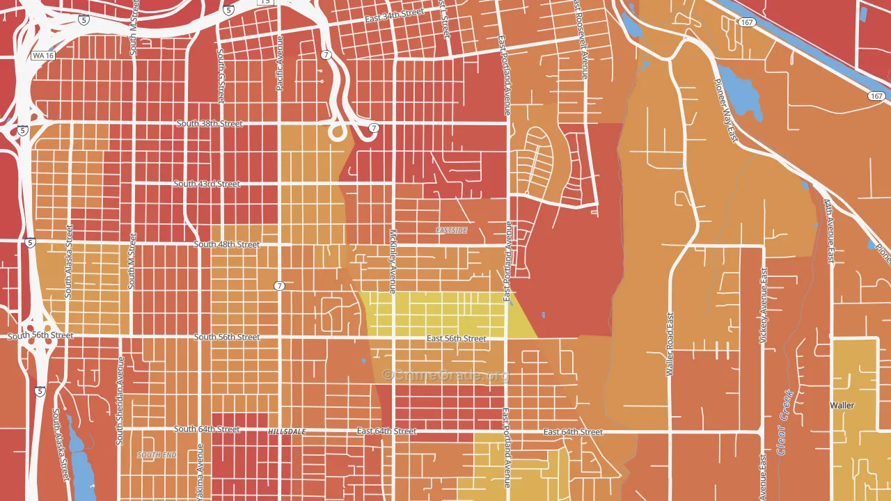 Eastside Enact, Tacoma, WA Map of Vandalism Rates