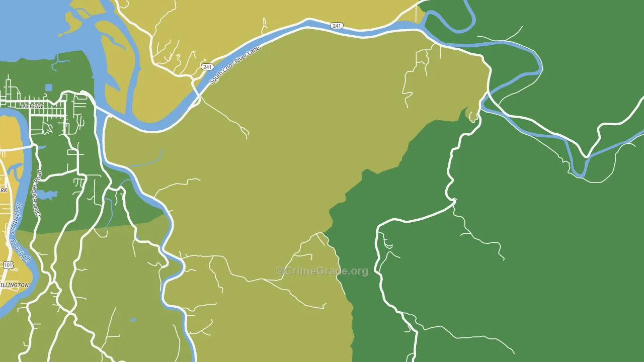 Eastside, OR Map of Vandalism Rates