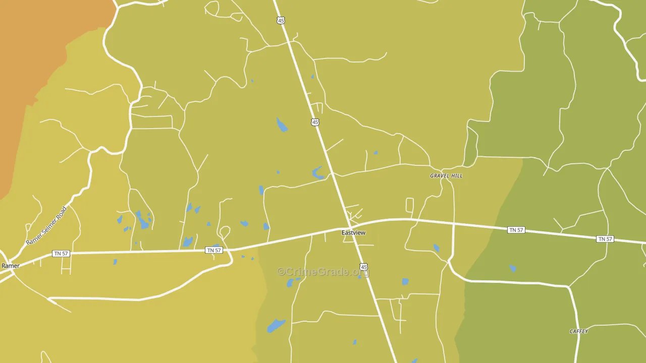 Eastview, TN Map of Vandalism Rates