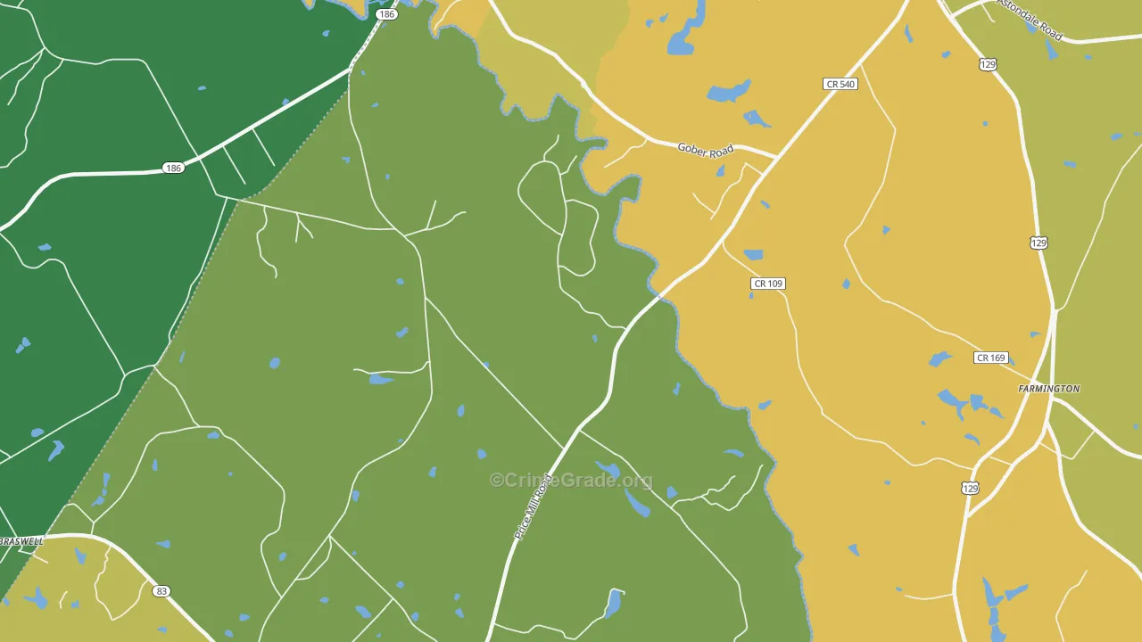Eastville, GA Map of Vandalism Rates