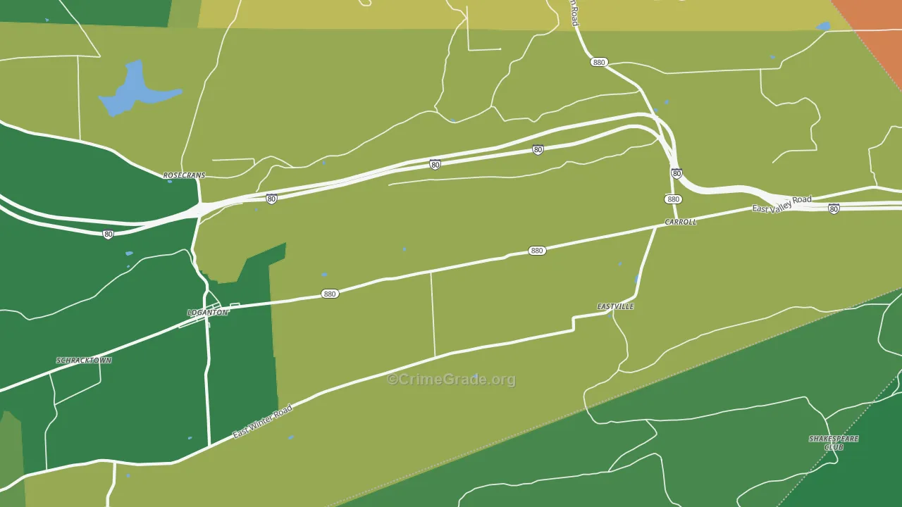 Eastville, PA Map of Vandalism Rates