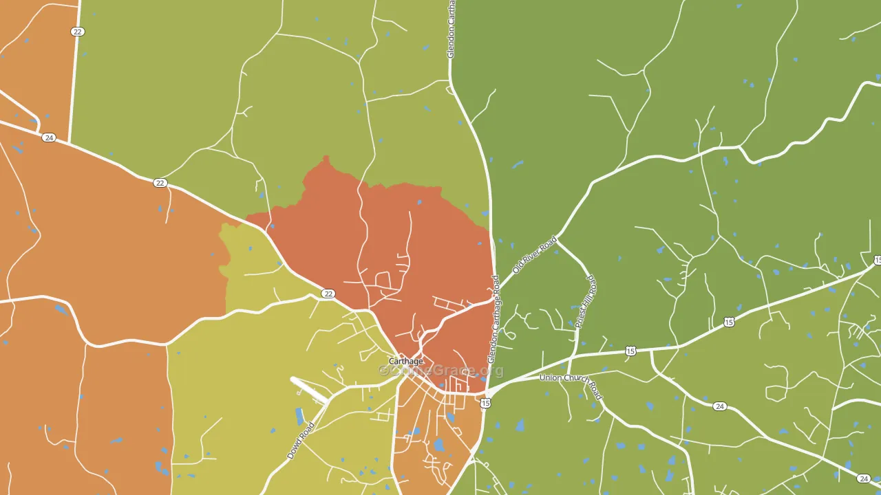 Eastwood, NC Map of Vandalism Rates