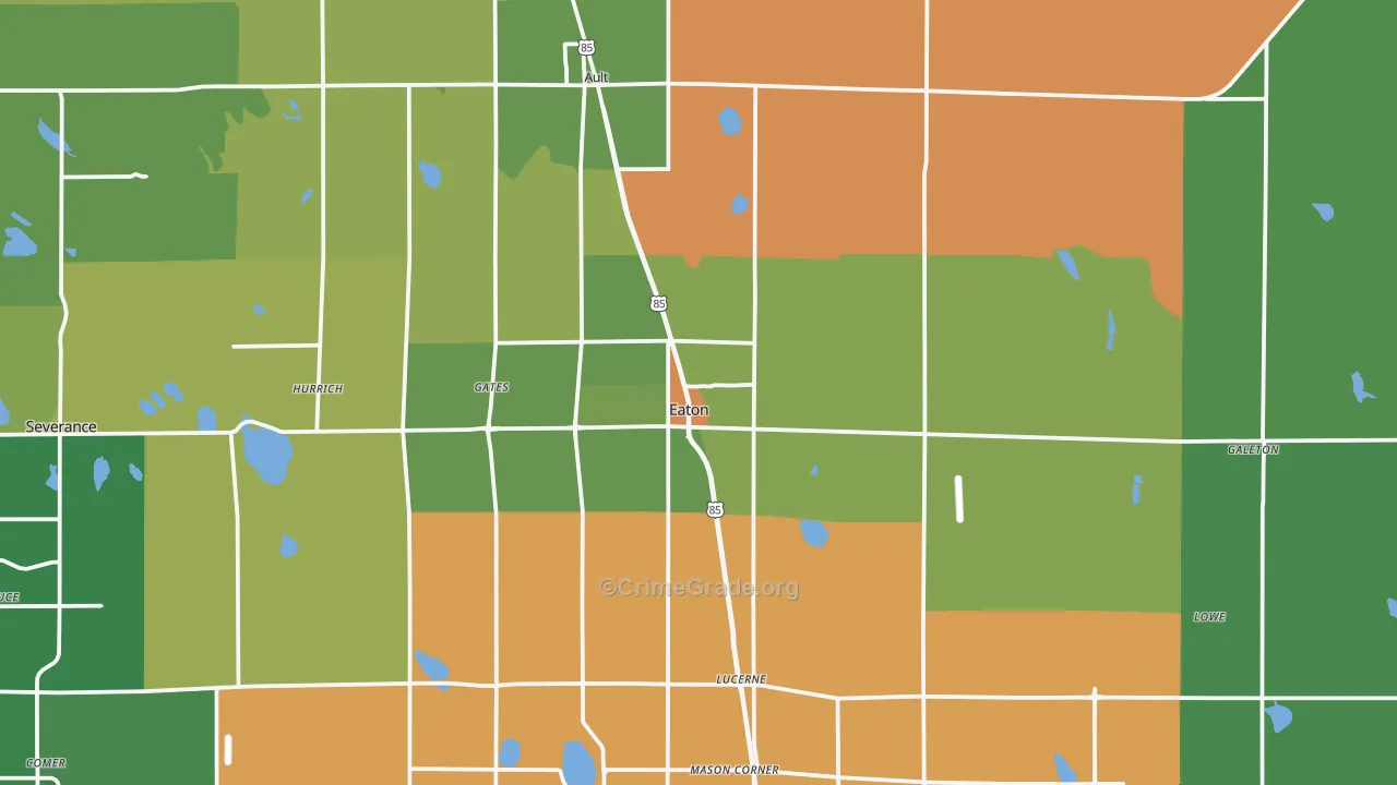 Eaton, CO Map of Vandalism Rates