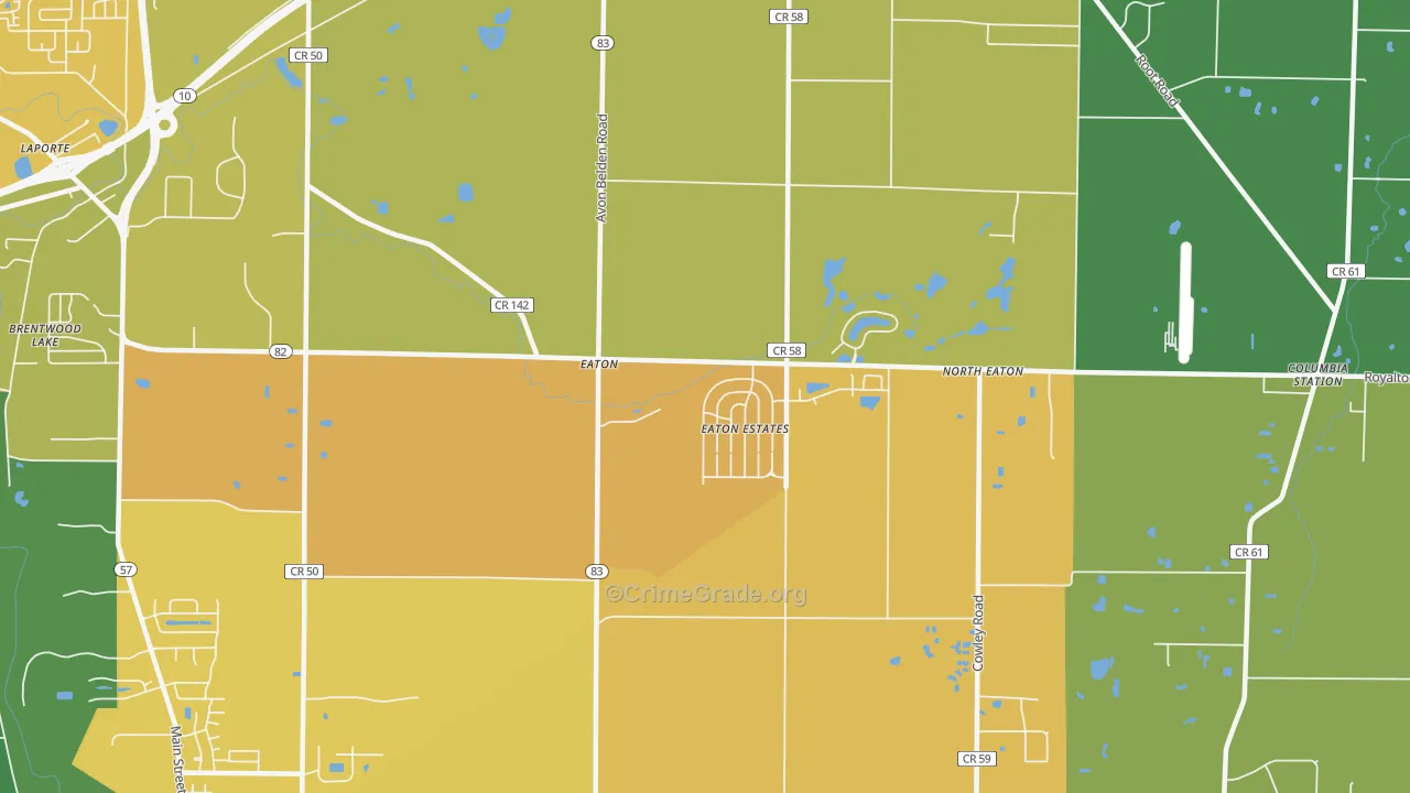 Eaton Estates, OH Map of Vandalism Rates