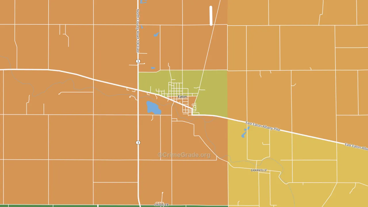 Eaton, IN Map of Vandalism Rates