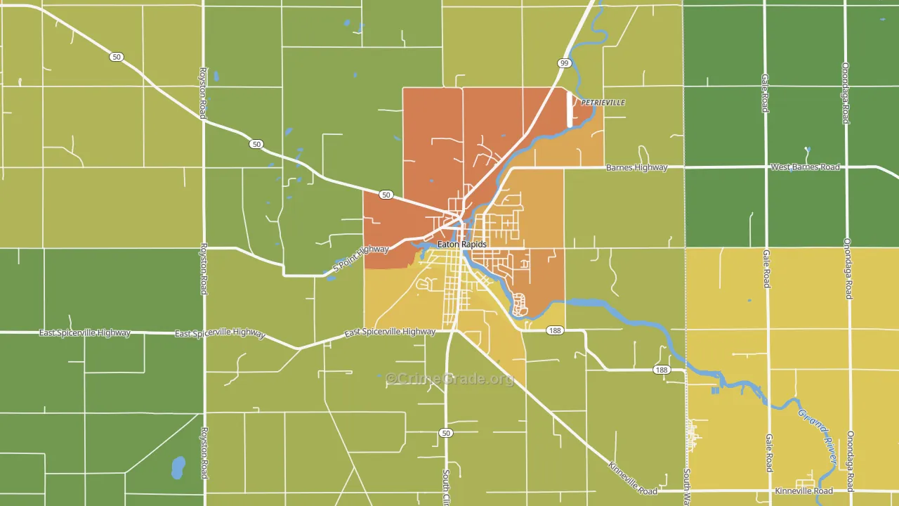 Eaton Rapids, MI Map of Vandalism Rates