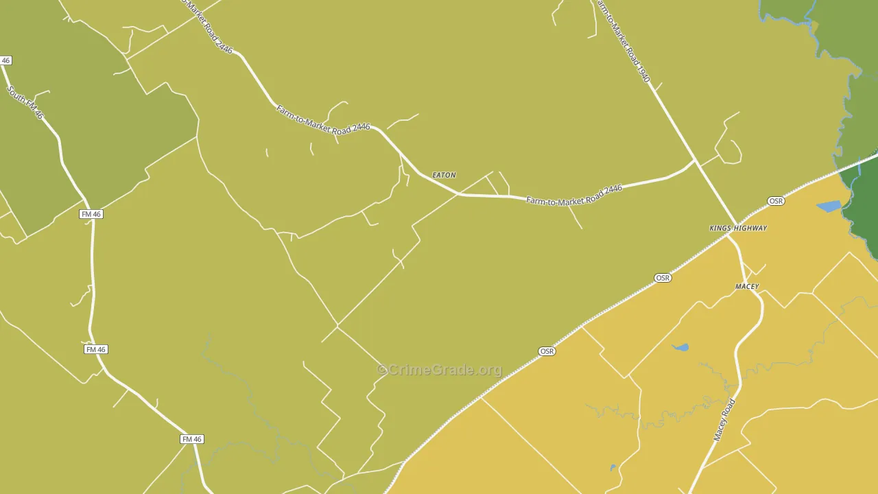 Eaton, TX Map of Vandalism Rates