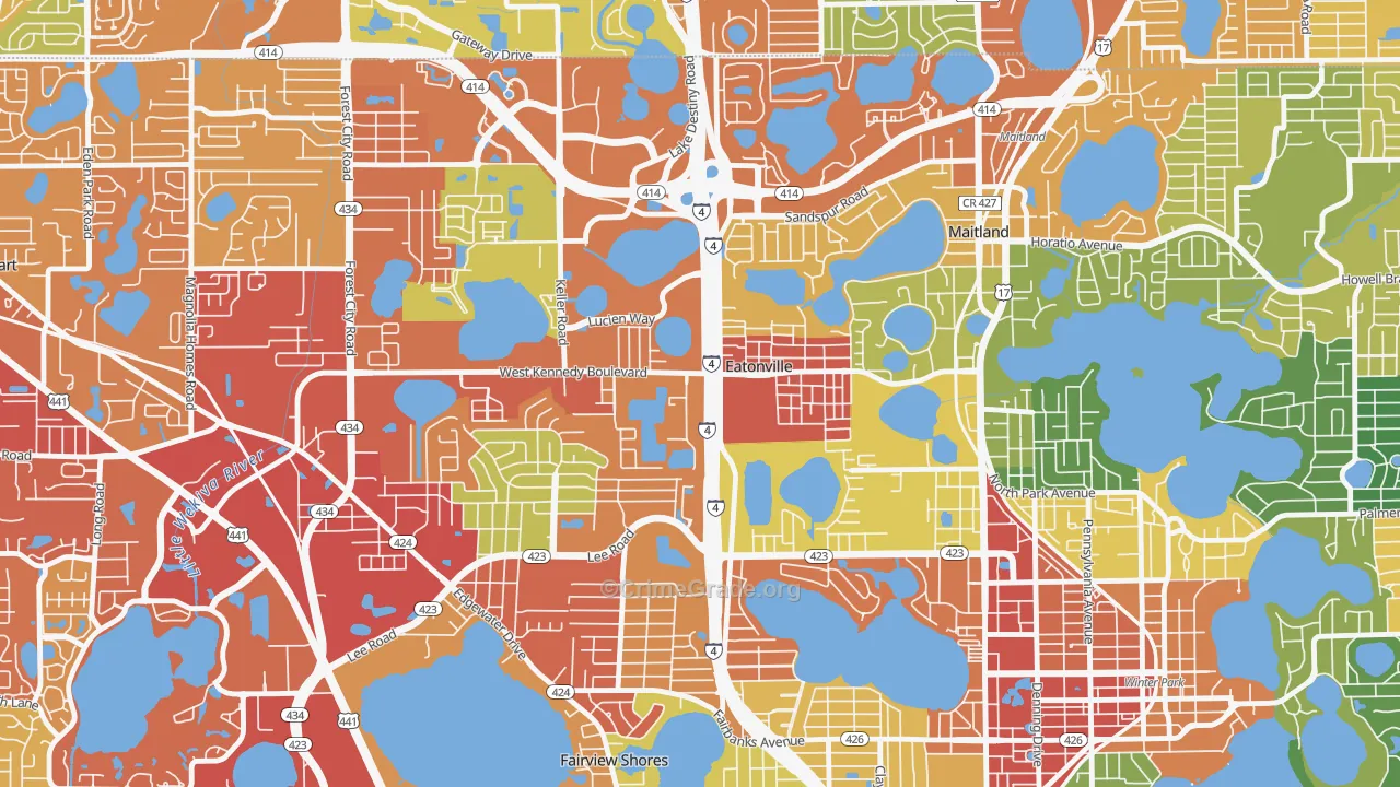 Eatonville, FL Map of Vandalism Rates