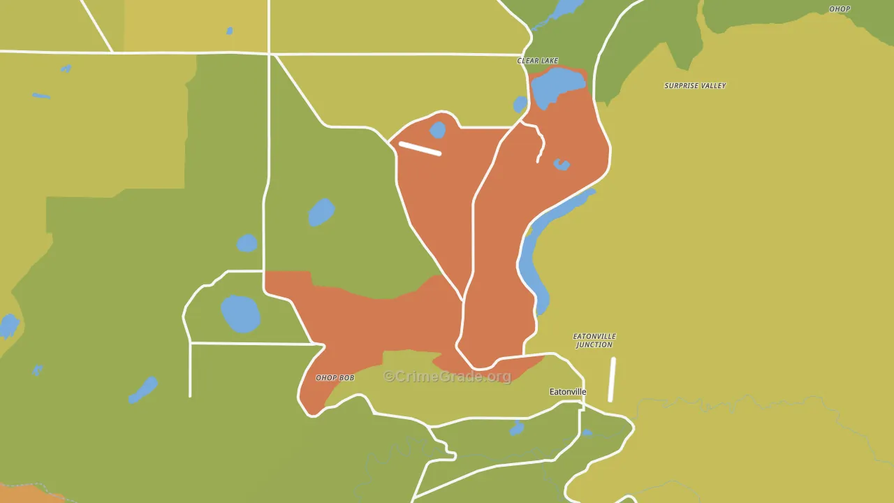 Eatonville, WA Map of Vandalism Rates