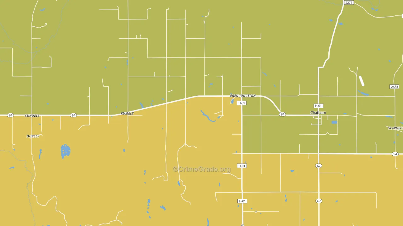 Eben Junction, MI Map of Vandalism Rates